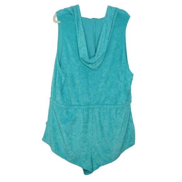 Forever 21 + Hooded V-Neck Romper Shorts Womens 2X Sleeveless Terry Cloth One Pc - Picture 2 of 9